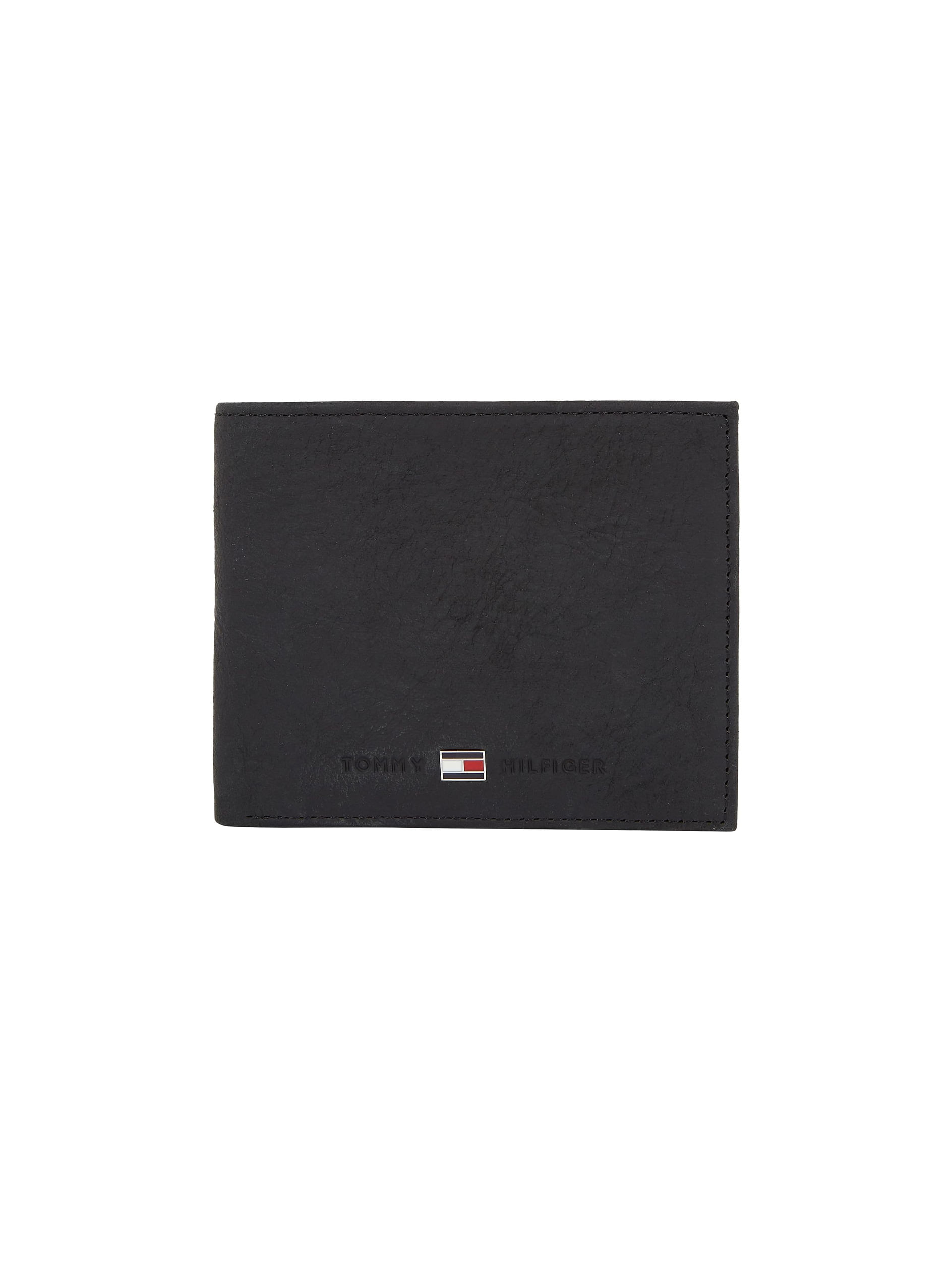 Billetera de cuero con logo metalizado