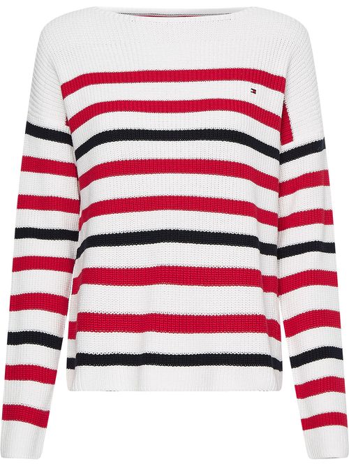 Sweater-amplio-de-rayas-con-cuello-barco
