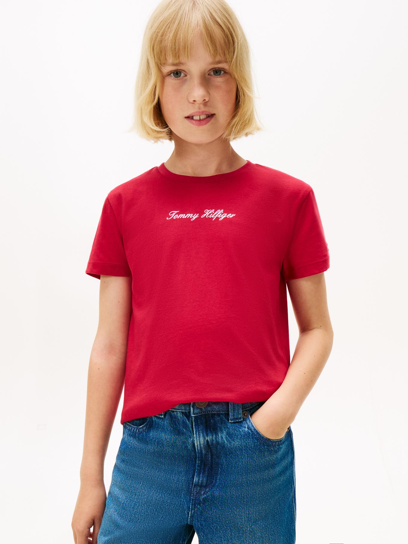 Remera de cuello redondo con logo bordado regular fit