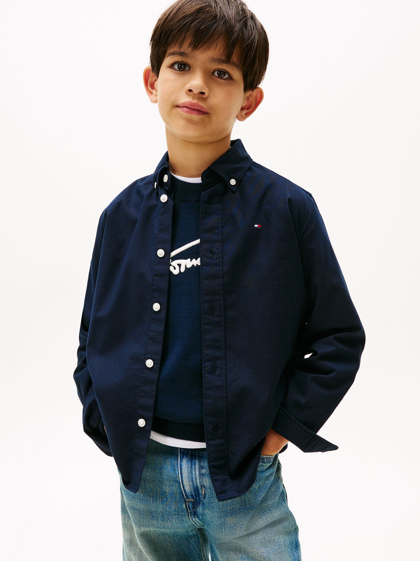 Camisa oxford para niño regular fit