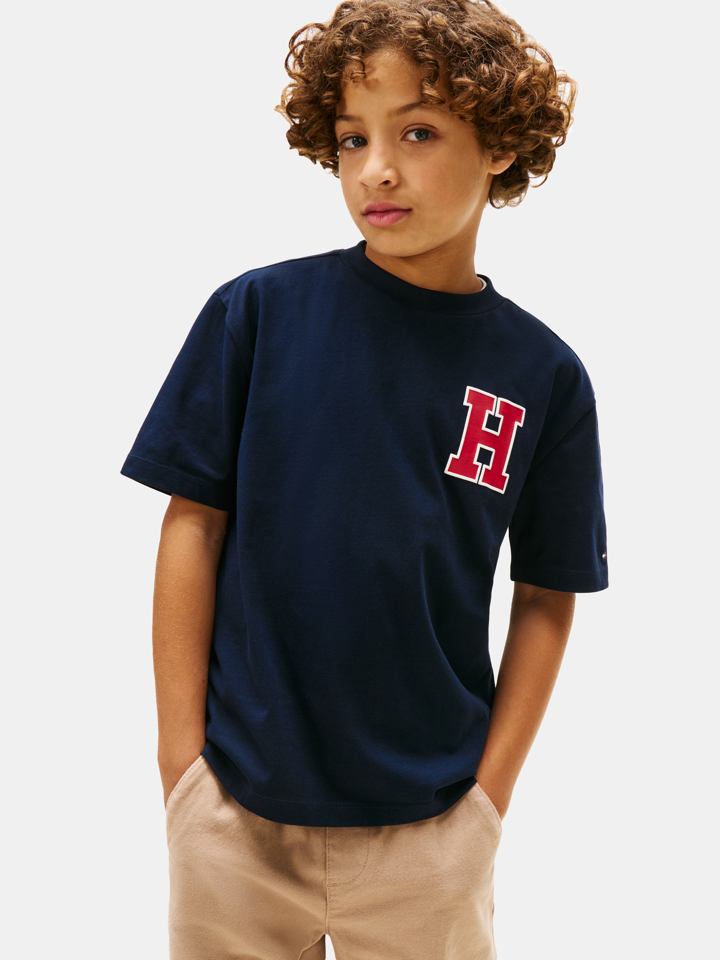 Remera cuello redondo con logo estampado regular fit