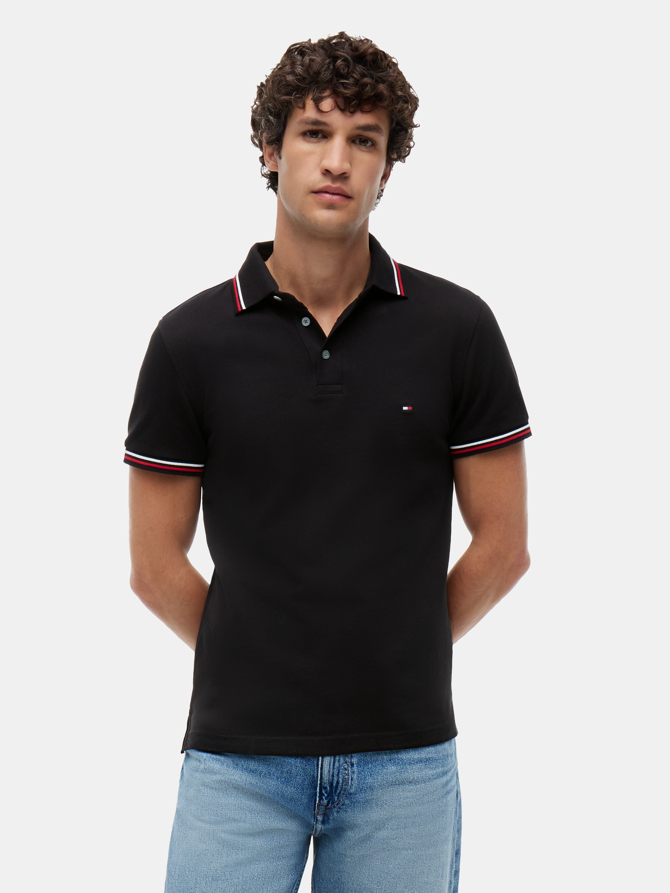 Chomba con ribetes slim fit