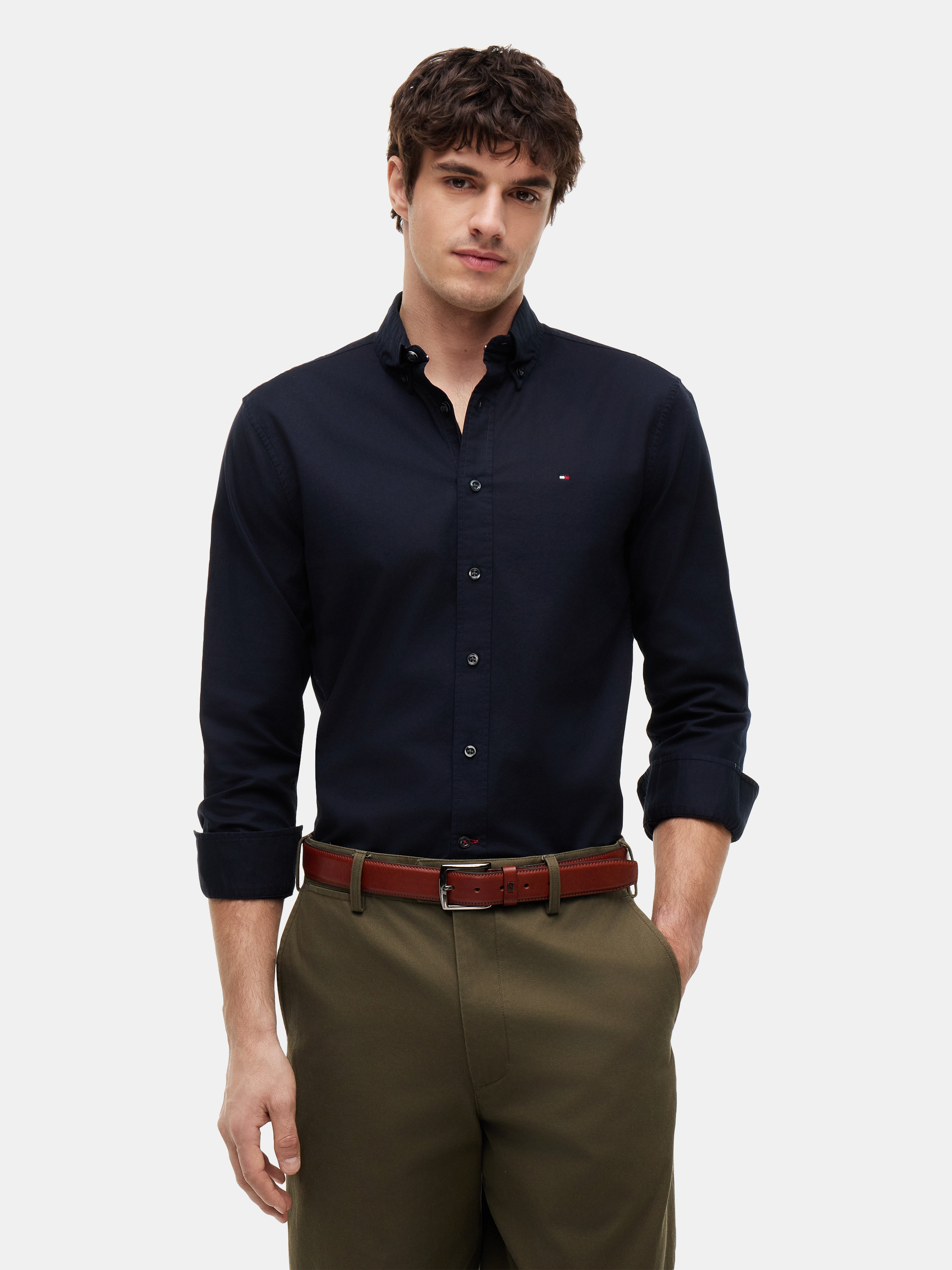 Camisa oxford lisa regular fit