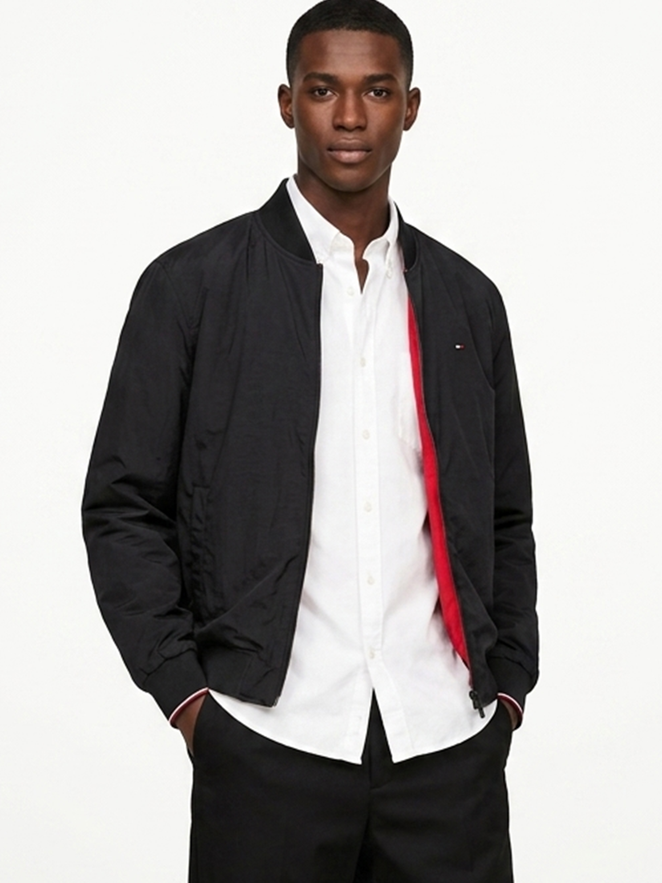 Campera bomber reversible con logo